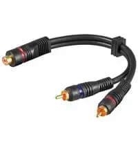 Goobay RCA Y-splitter, RCA socket to 2 × RCA plug, 0.2 m