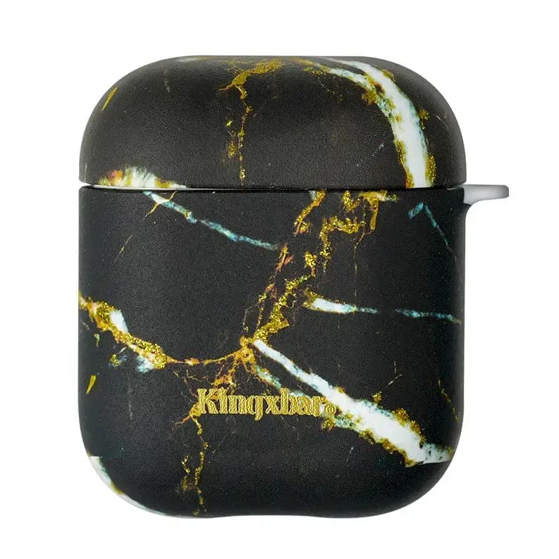 Silikoonümbris Kingxbar Marble AirPods 1/2 jaoks, must