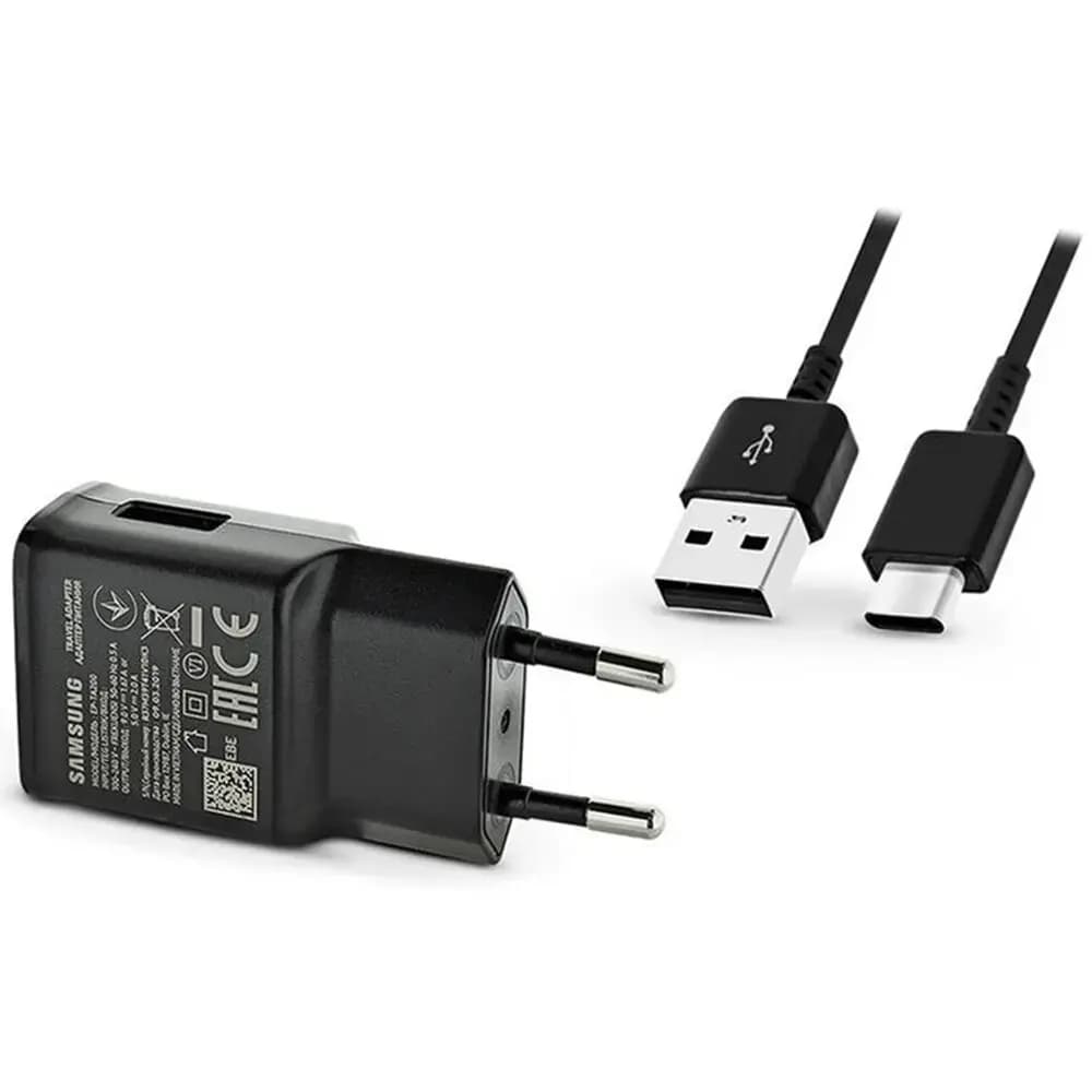 Зарядное устройство Samsung EP-TA200EBE, 15 Вт, USB-A + USB-C, чёрное, OEM20970