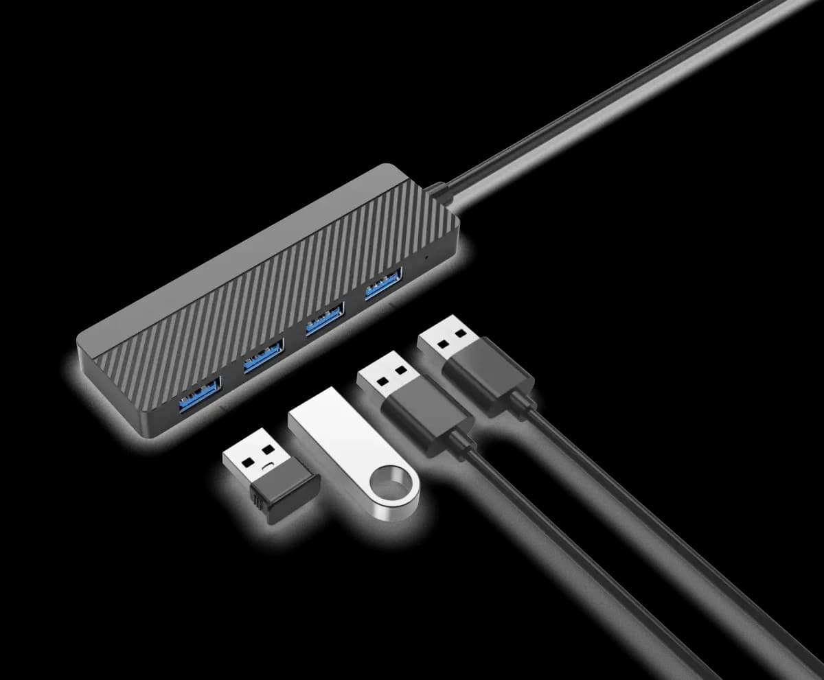 EGA H2 USB-C to 4× USB 3.0 hub, black