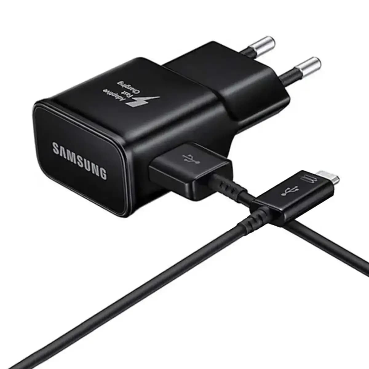 Зарядное устройство Samsung EP-TA200EBE, 15 Вт, USB-A + USB-C, чёрное