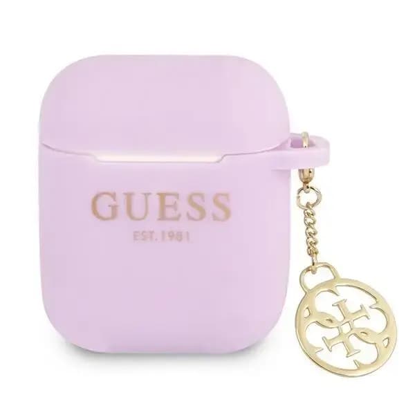 Silikoonümbris Guess 4G Charm AirPods 1/2 jaoks, lilla