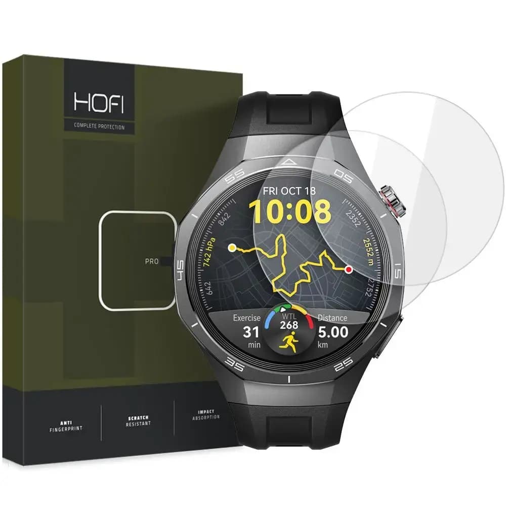 Kaitseklaas Huawei Watch GT 5 Pro 46 mm, Hofi, 2 tk, läbipaistev