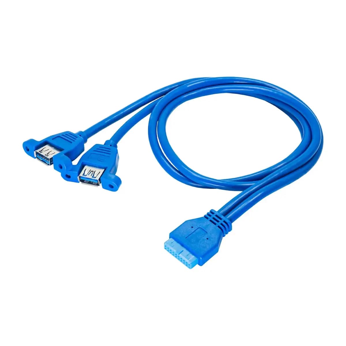 Adapterkaabel Akyga AK-CA-62, USB 3.0 19-pin – 2× USB-A 3.0, 65 cm