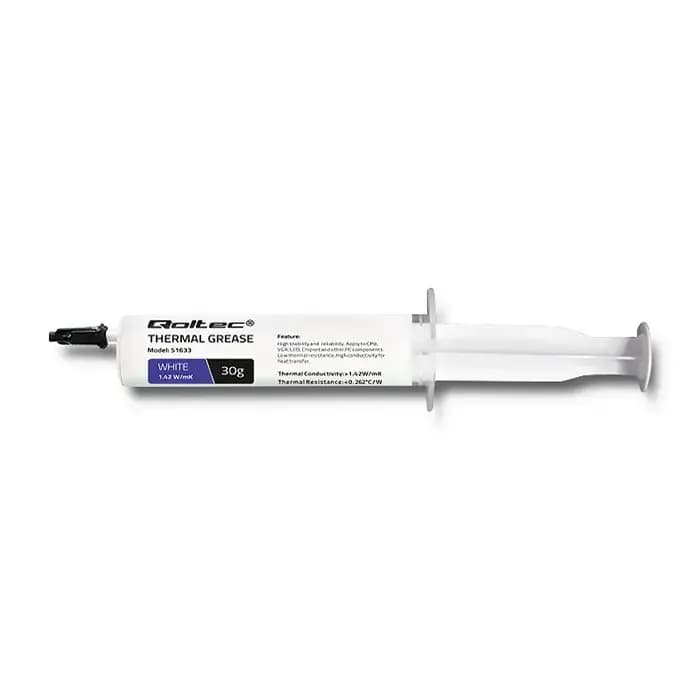 Qoltec 51633 thermal paste, 1.42 W/mK, 30 g, white