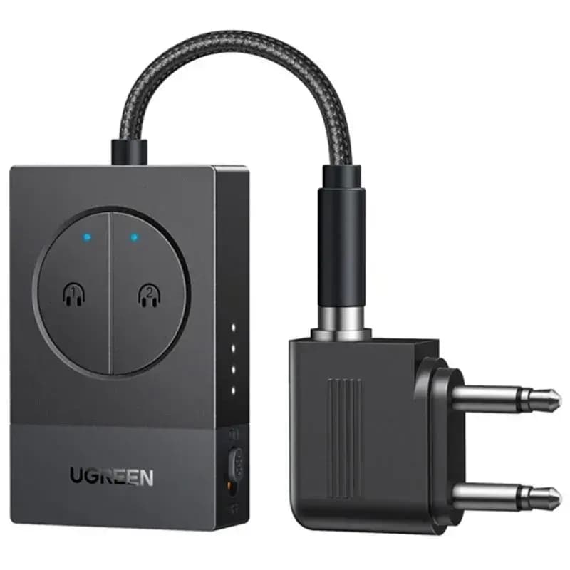 Ugreen BT305 Bluetooth 5.4 audio adapter, dual 3.5 mm, black