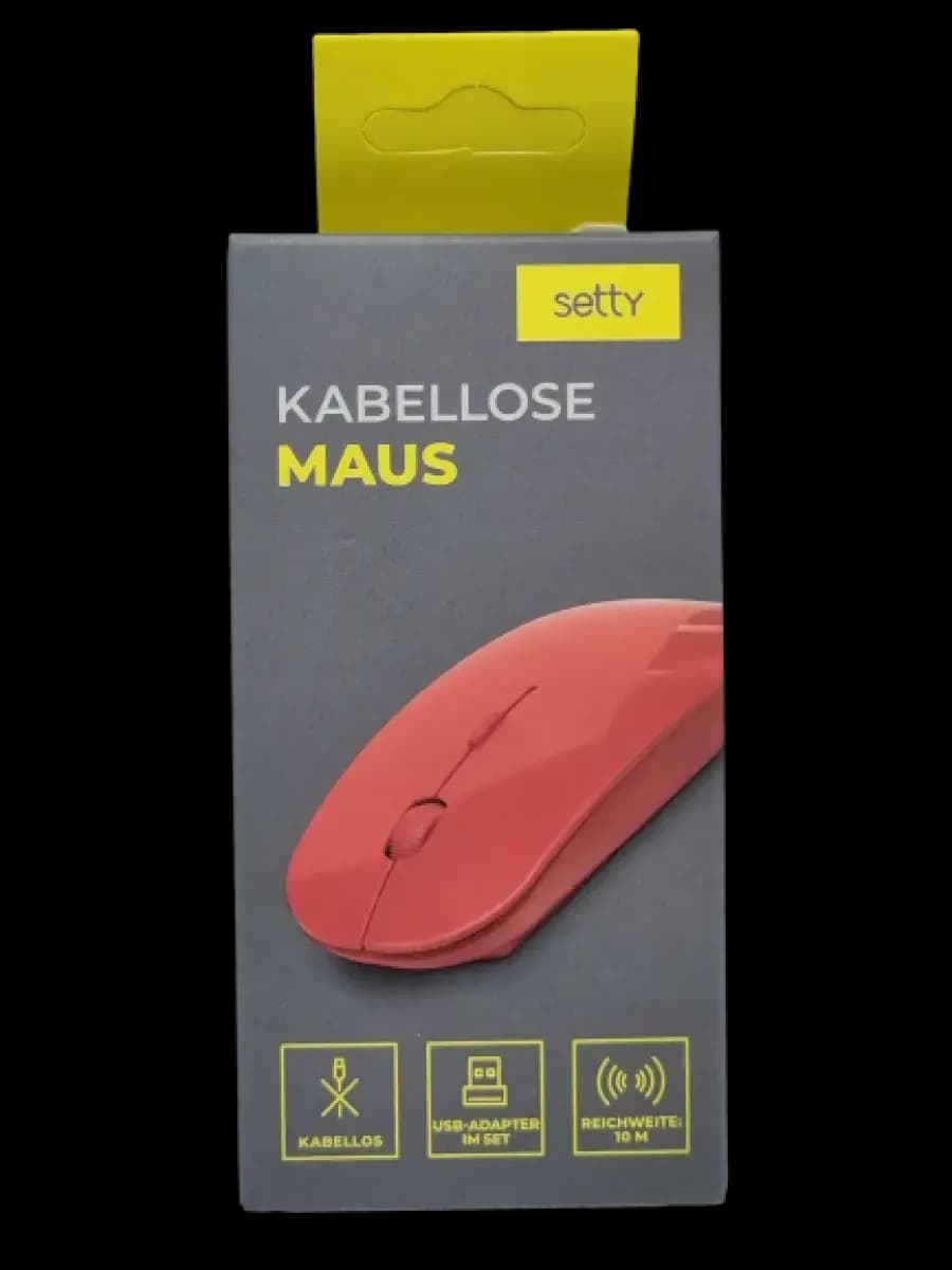 Setty wireless mouse, 2.4 GHz, 1600 DPI, red