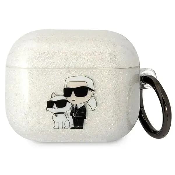 TPU-ümbris Karl Lagerfeld NFT Karl and Choupette AirPods 3 jaoks, valge