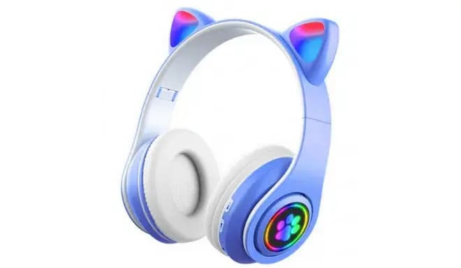 Goodbuy Paws kids' wireless headphones, Bluetooth 5.0, blue with white