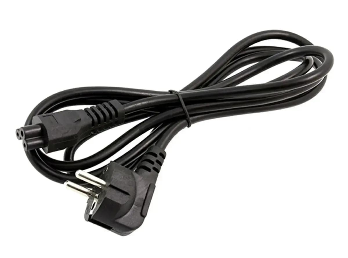 Fusion laptop power cable, 220 V, 2.5 A, 1.8 m, black
