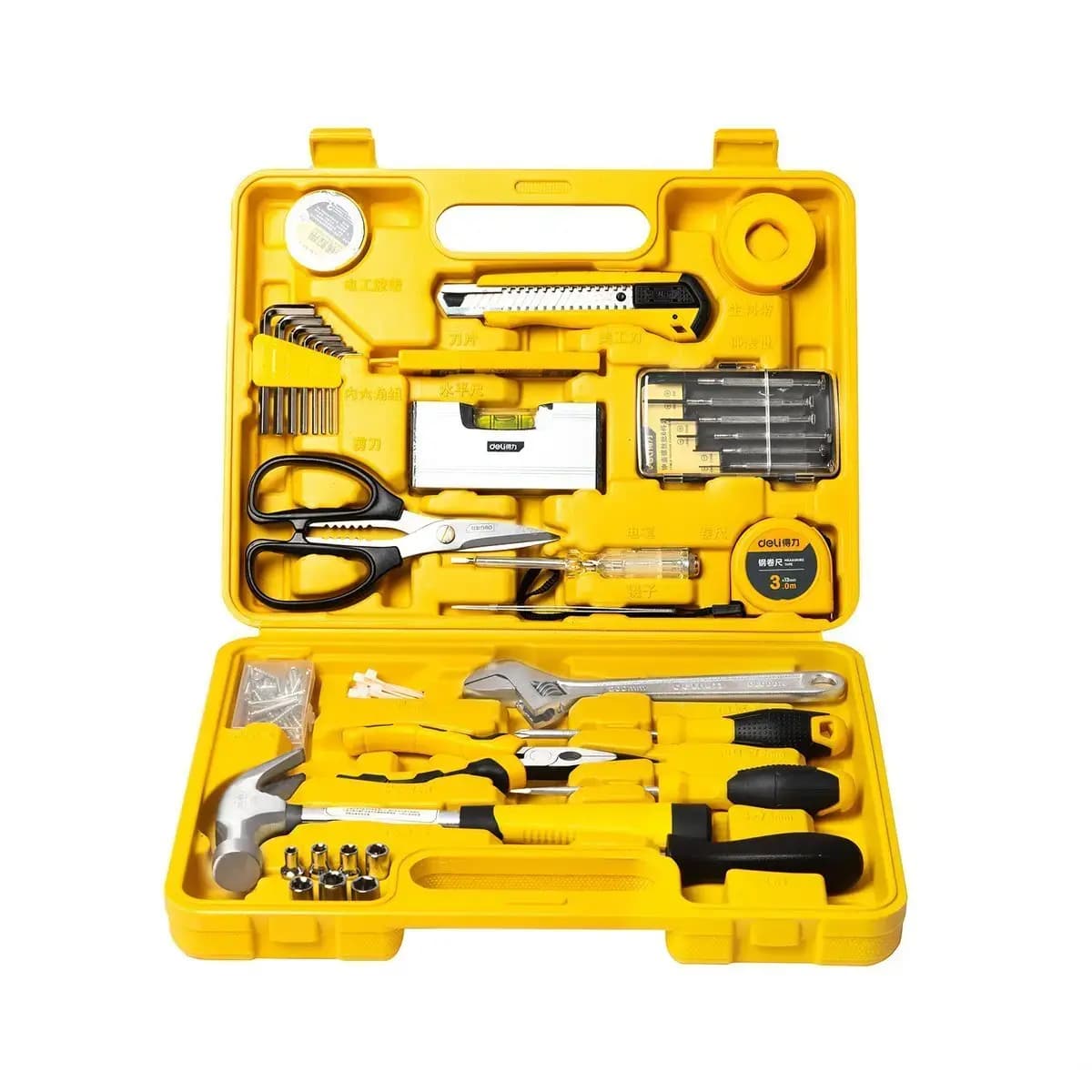 Deli Tools EDL1038J household tool set, 38 pcs, yellow