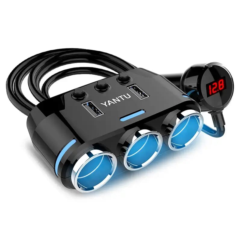 Autopesa jagaja Fusion B39 Type C, 3 pesa + 2 × USB, 100 W, ekraaniga