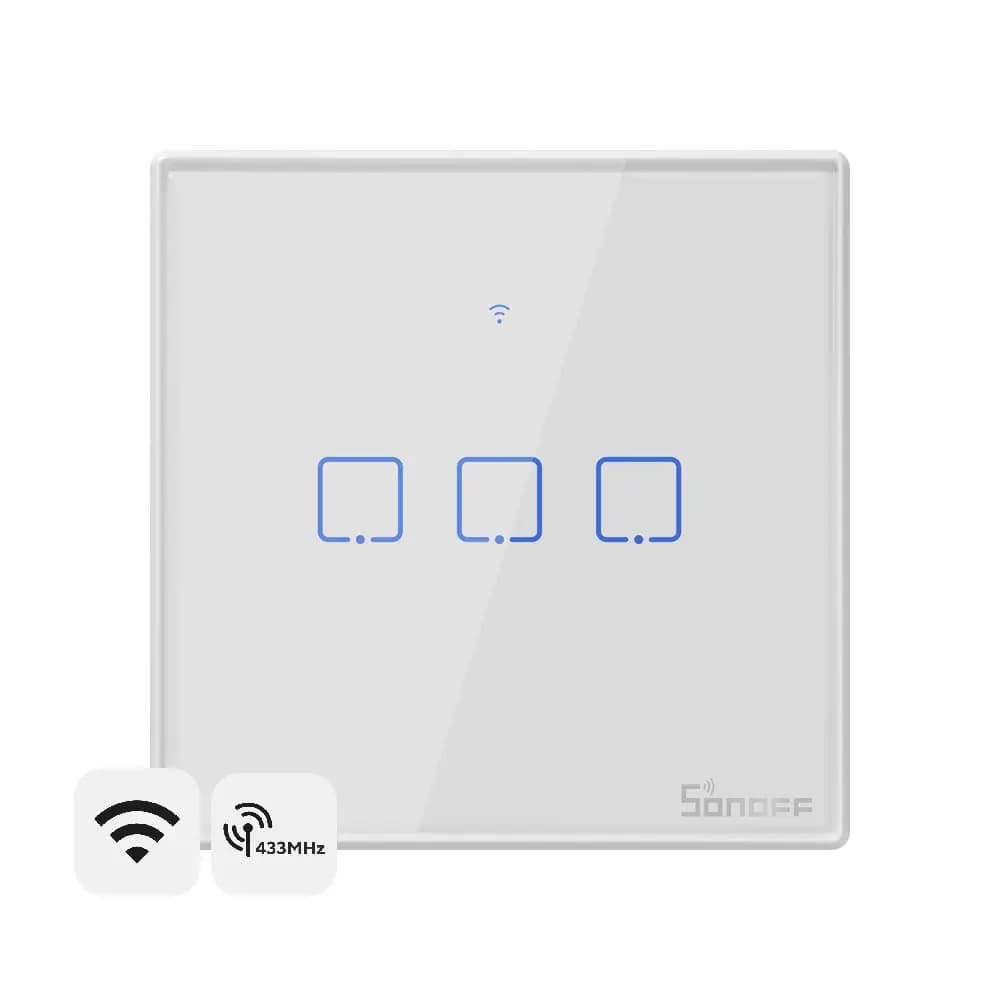 Sonoff TX T2EU3C smart wall switch, RF control