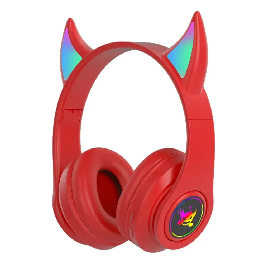 Goodbuy Devil kids' wireless headphones, Bluetooth 5.0, red