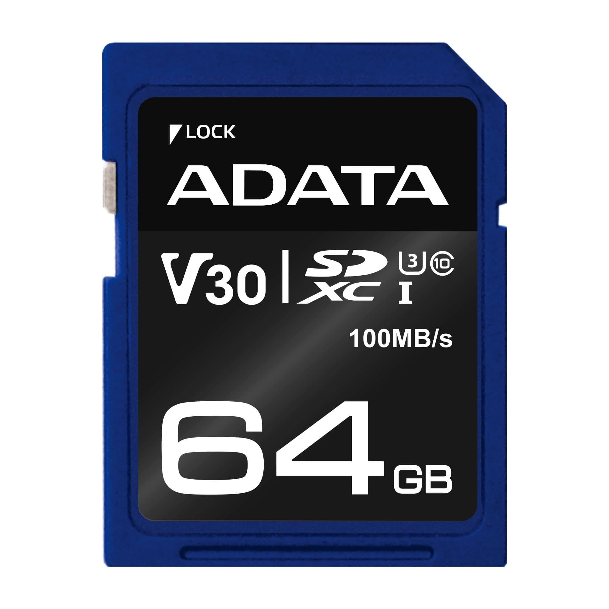 ADATA SDXC 64GB V30 карта памяти