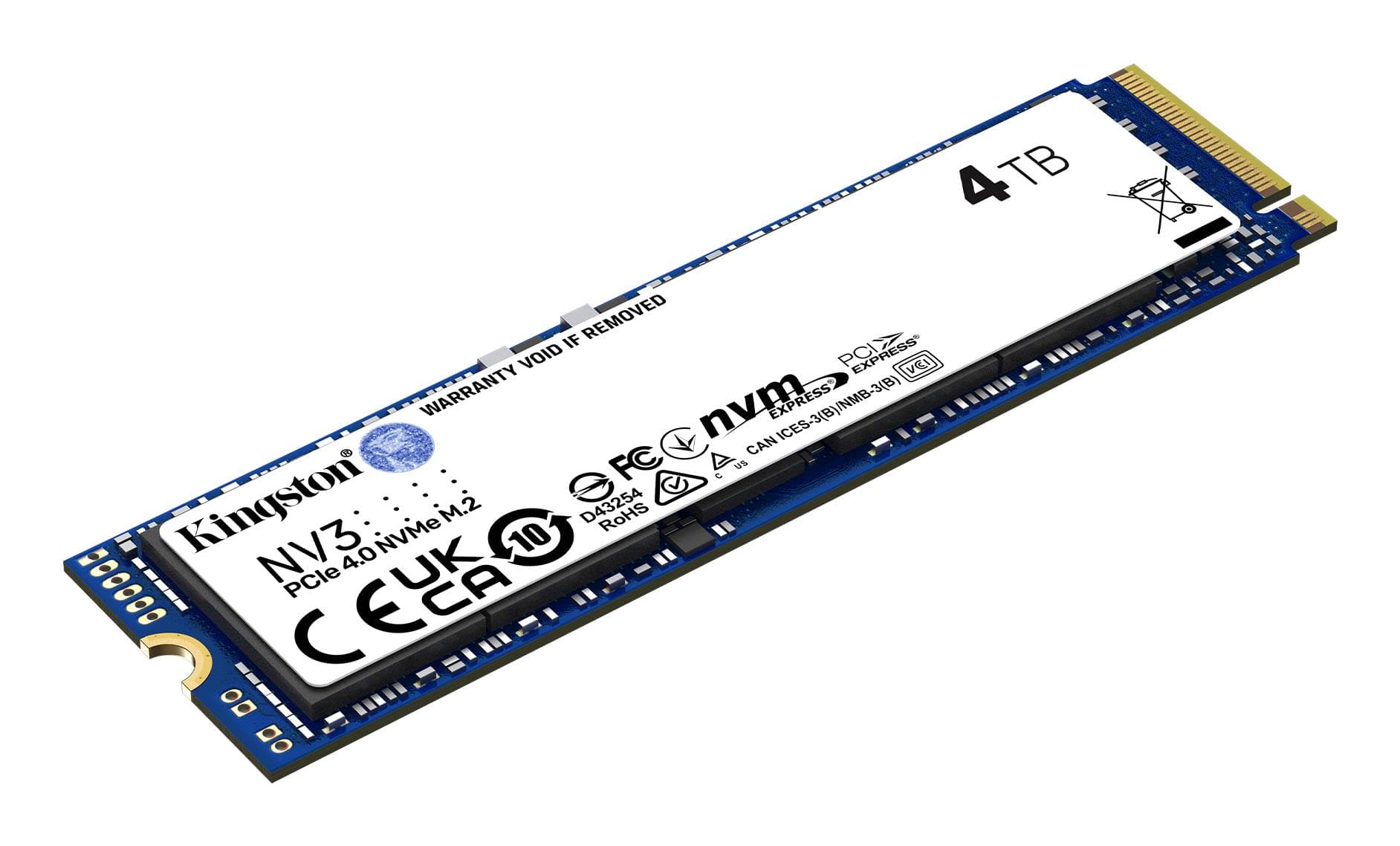 SSD-накопитель Kingston NV3, 4 ТБ, M.2 NVMe PCIe 4.0