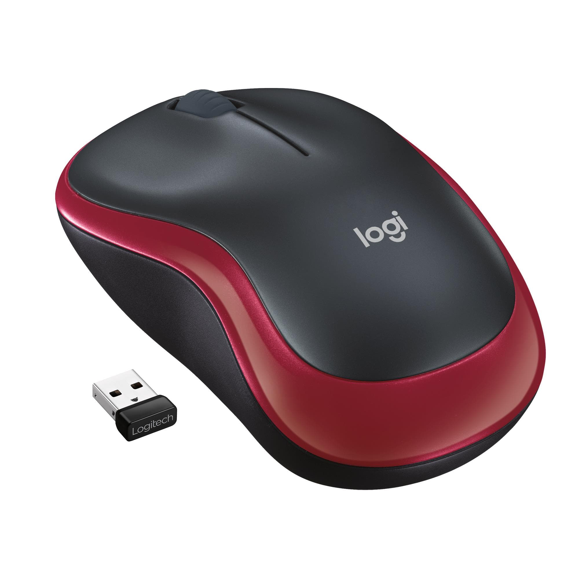 Logitech M185 punane juhtmeta hiir – soodne optical