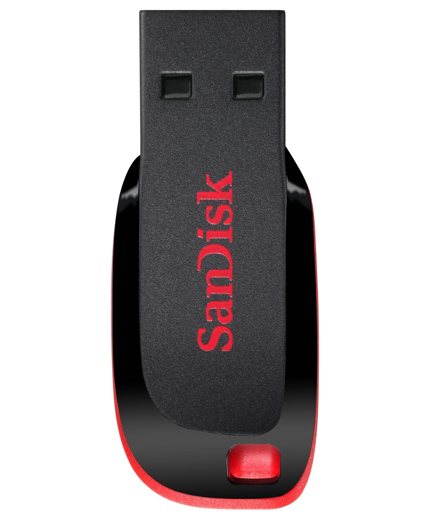 Mälupulk SanDisk Cruzer Blade 64 GB, USB 2.0, must-punane