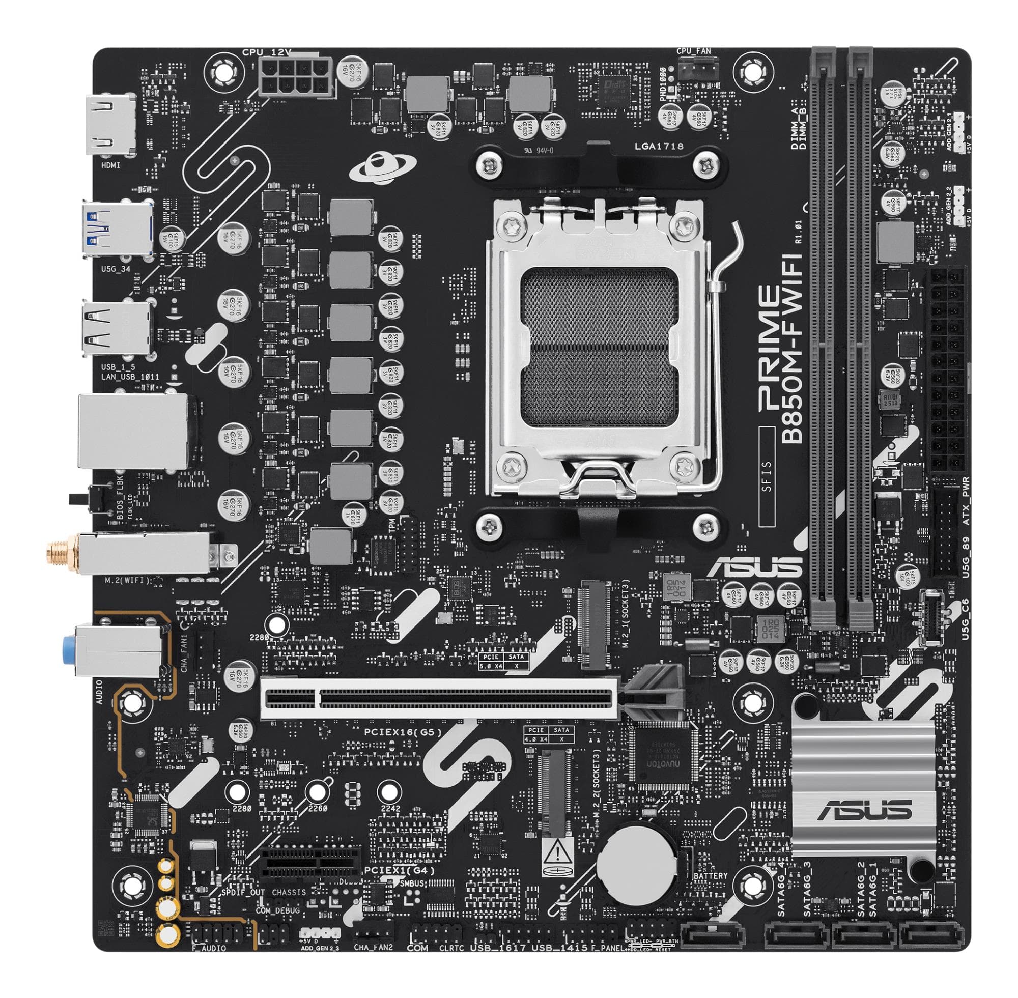 Emaplaat ASUS Prime B850M-F WiFi, AM5, Micro-ATX, Wi-Fi 6