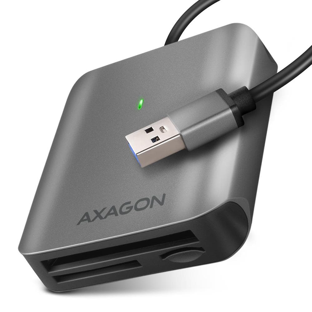 Картридер Axagon CRE-S3, USB-A 3.2 Gen 1, SD / microSD / CF, серый