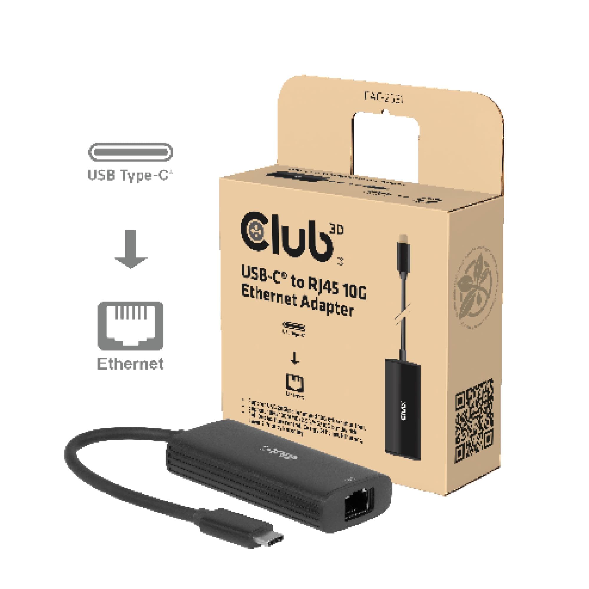 Club3D CAC-2531 USB-C to RJ45 network adapter, 10 Gbit/s