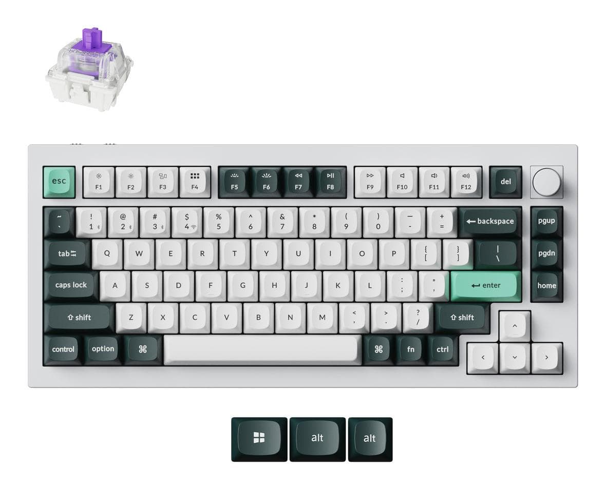 Keychron Q1 HE keyboard, magnetic switches, 75%, wireless, white
