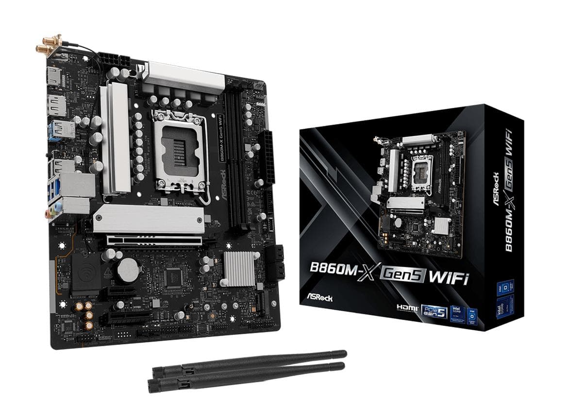 Emaplaat ASRock B860M-X Gen5 WiFi, LGA 1851, Micro-ATX, Wi-Fi 6E