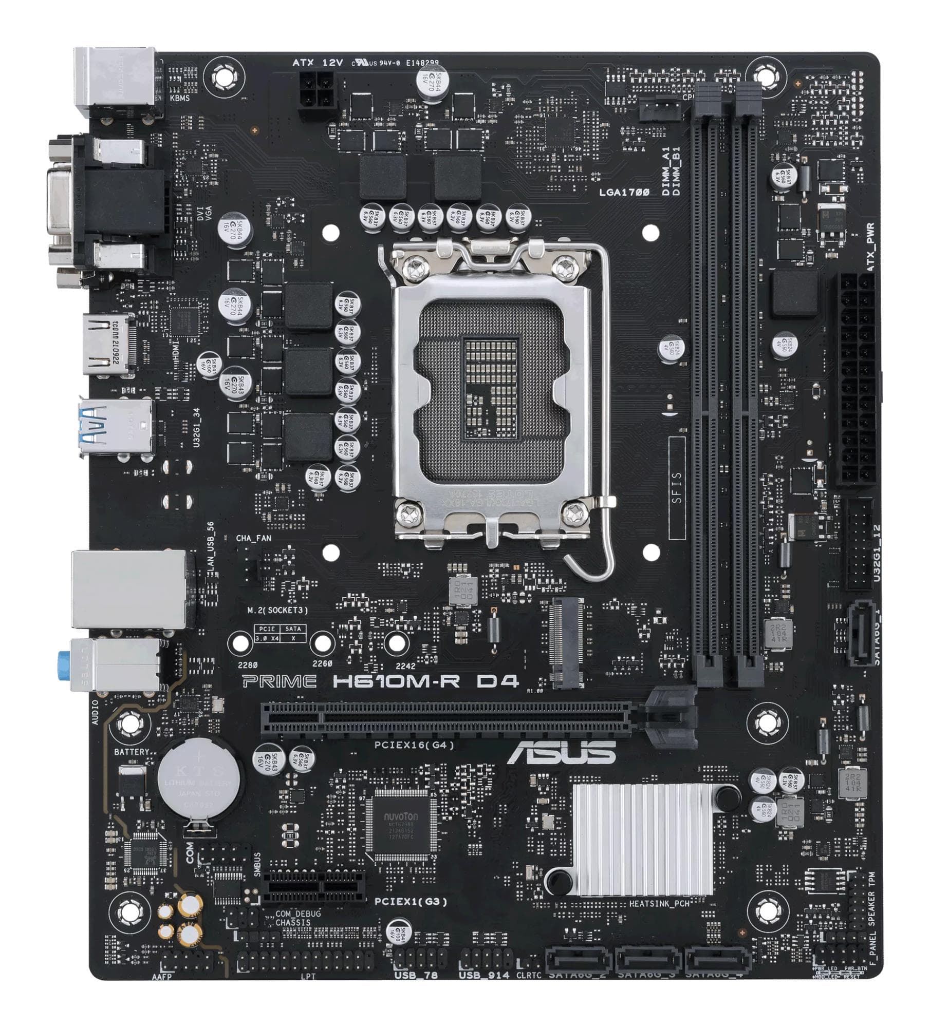 ASUS PRIME H610M-RD4-SI Intel LGA1700 emaplaat