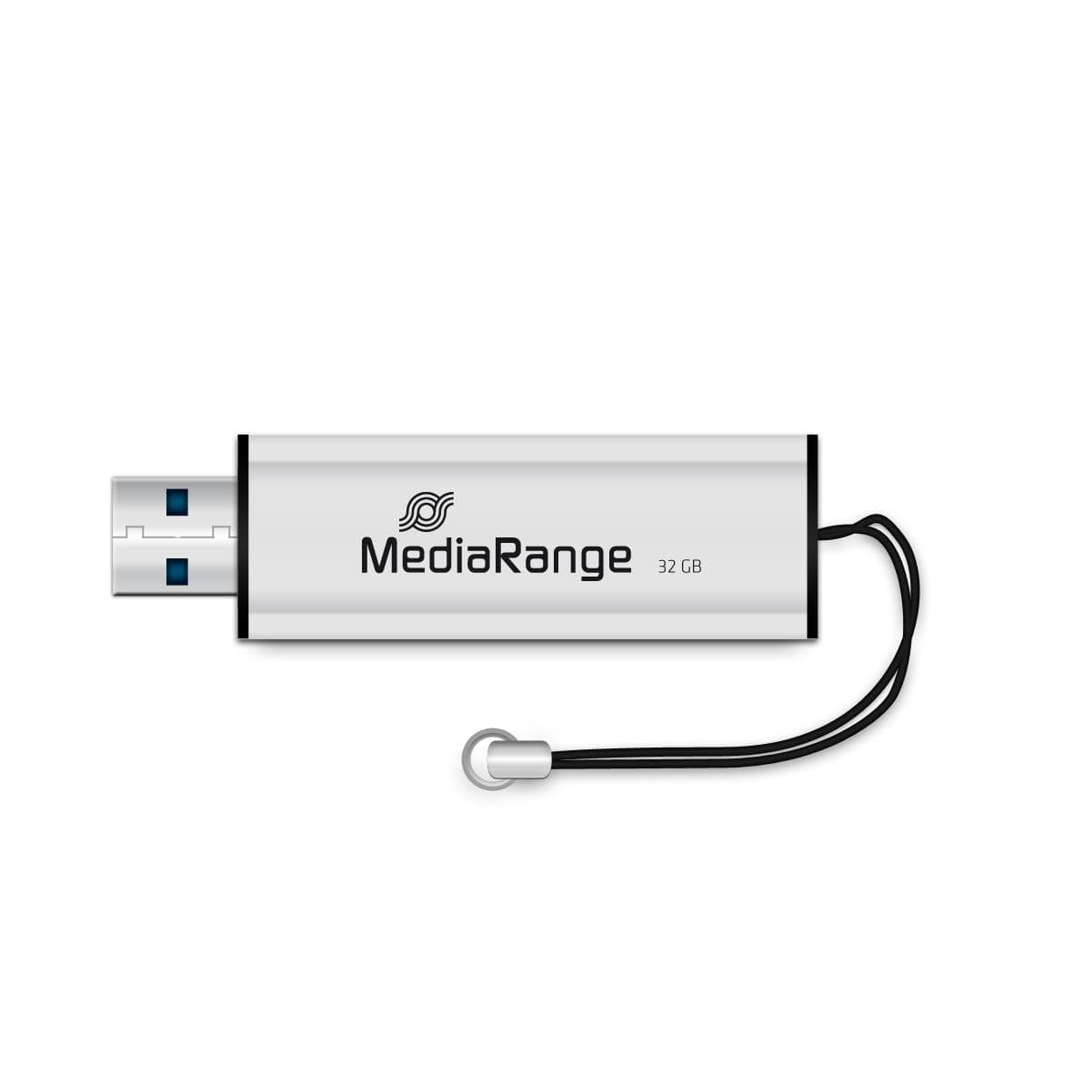 Mälupulk MediaRange MR916 32 GB, USB 3.2 Gen 1, must-hõbedane