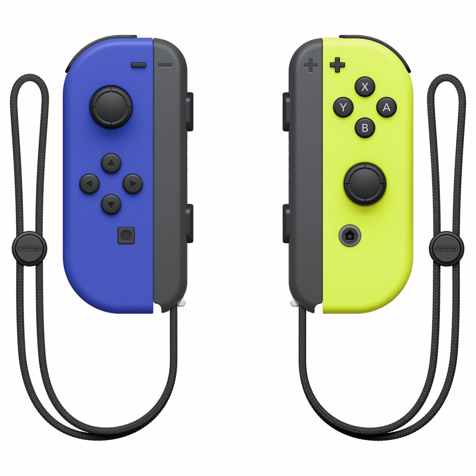 Nintendo Joy-Con controller pair (L/R), blue and neon yellow