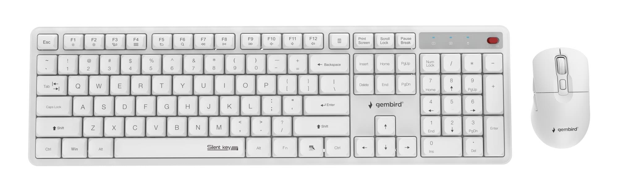 Gembird KBS-WMS-01-W Wireless Keyboard Mouse Combo White