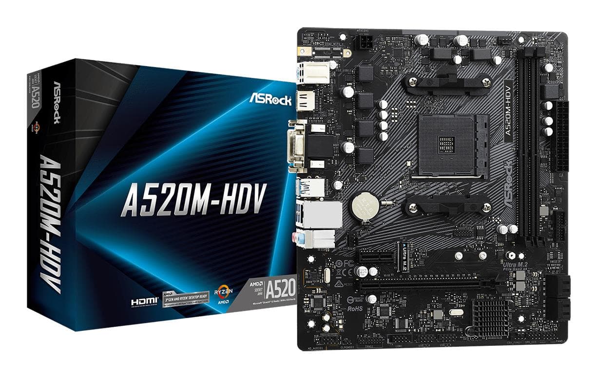 ASROCK A520M-HDV Socket AM4 mikro-ATX