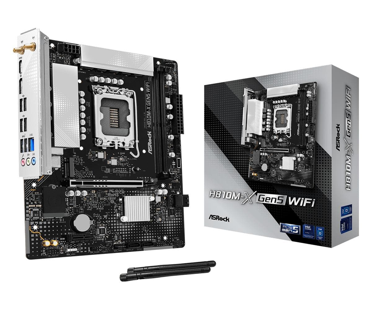 ASROCK H810M-XGEN5WIFI LGA1851 Micro ATX DDR5 Budget Build