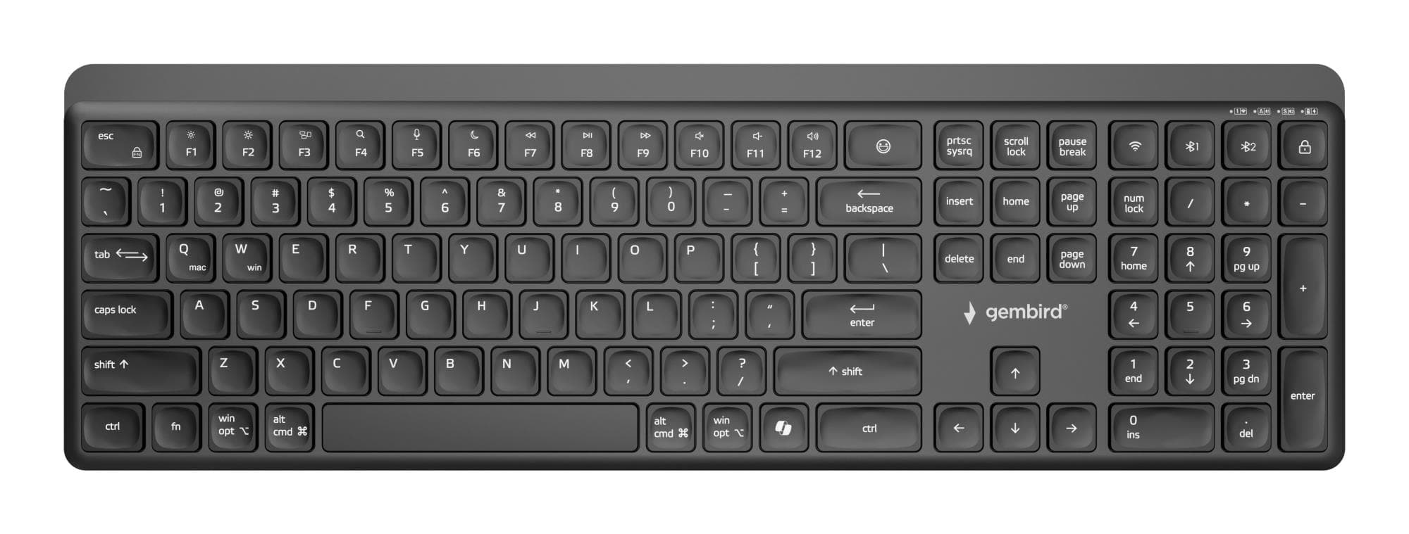 Gembird Wireless Slim 2.4G+BT Keyboard Black Full-Size Best Price