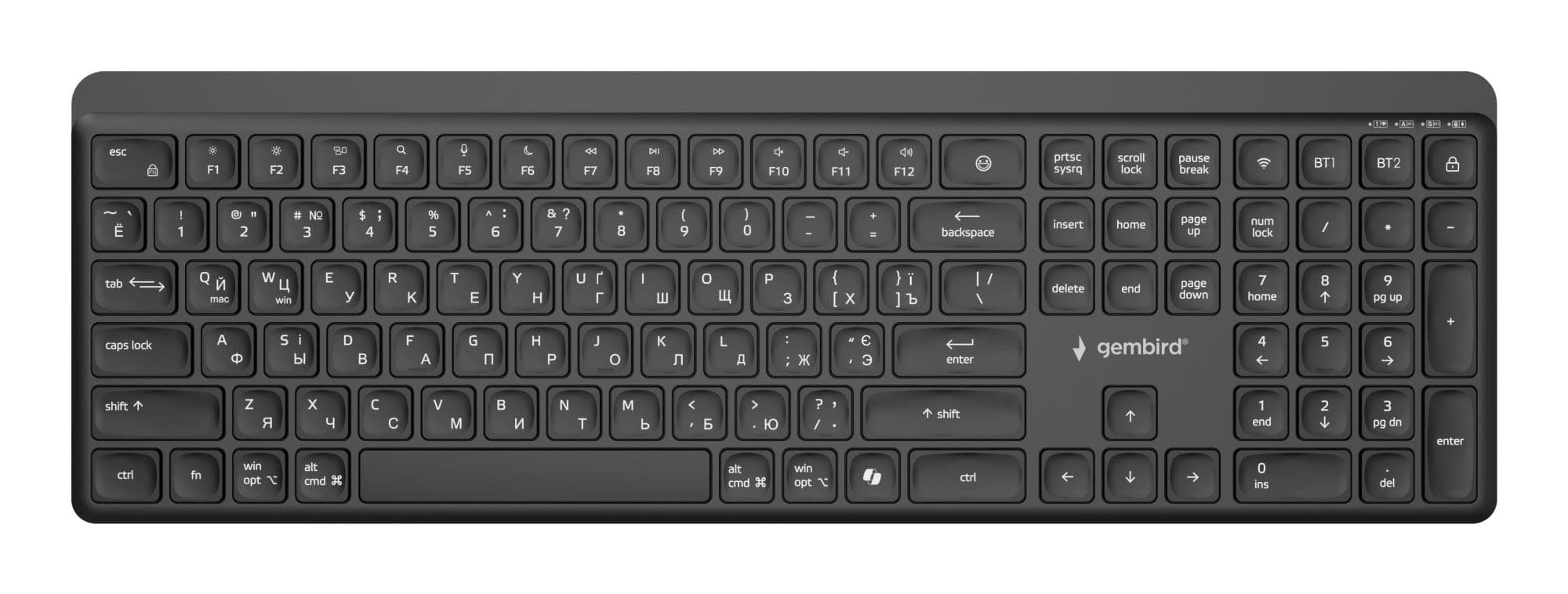 Gembird Wireless Slim BT Keyboard Cyrillic Black — Great Deal