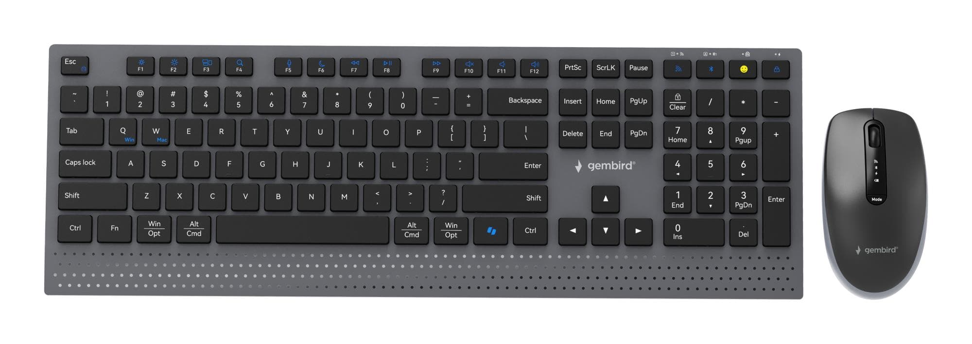 Gembird KBS-WPS-02 Wireless Keyboard & Mouse Combo Black