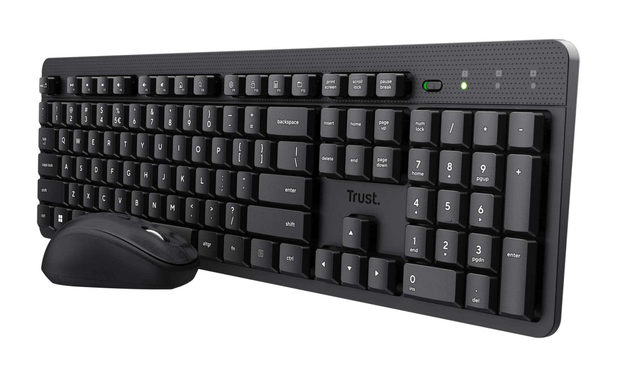 Trust Ody II wireless keyboard and mouse set, silent, US, black
