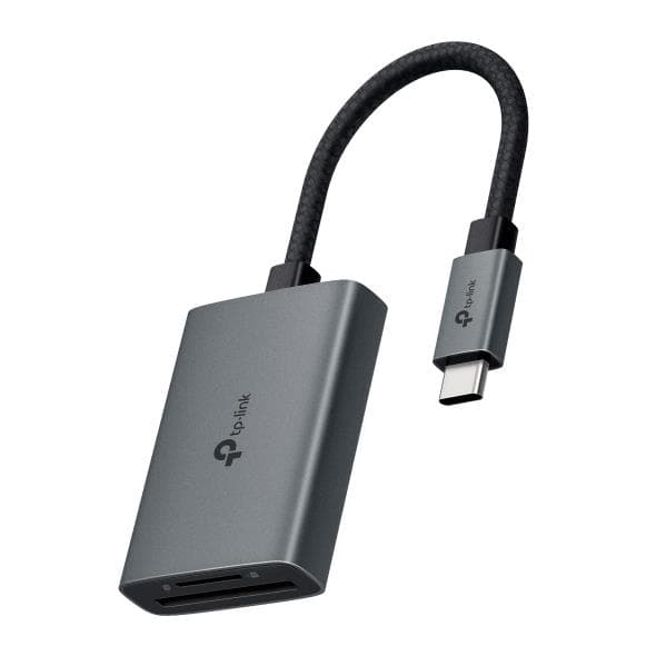 TP-Link UA430C card reader, USB-C, SD / microSD, grey