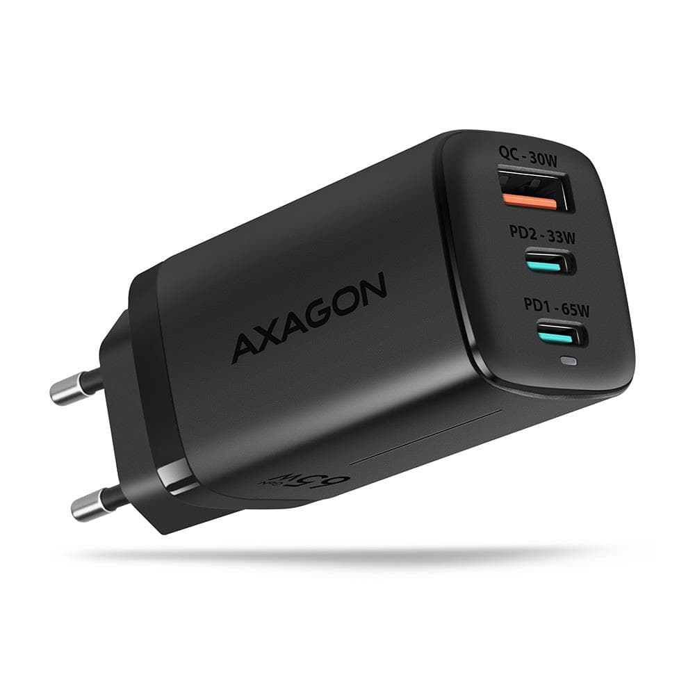 Axagon 65W GaN 3-Port USB-C Wall Charger – Fast Charging Deal