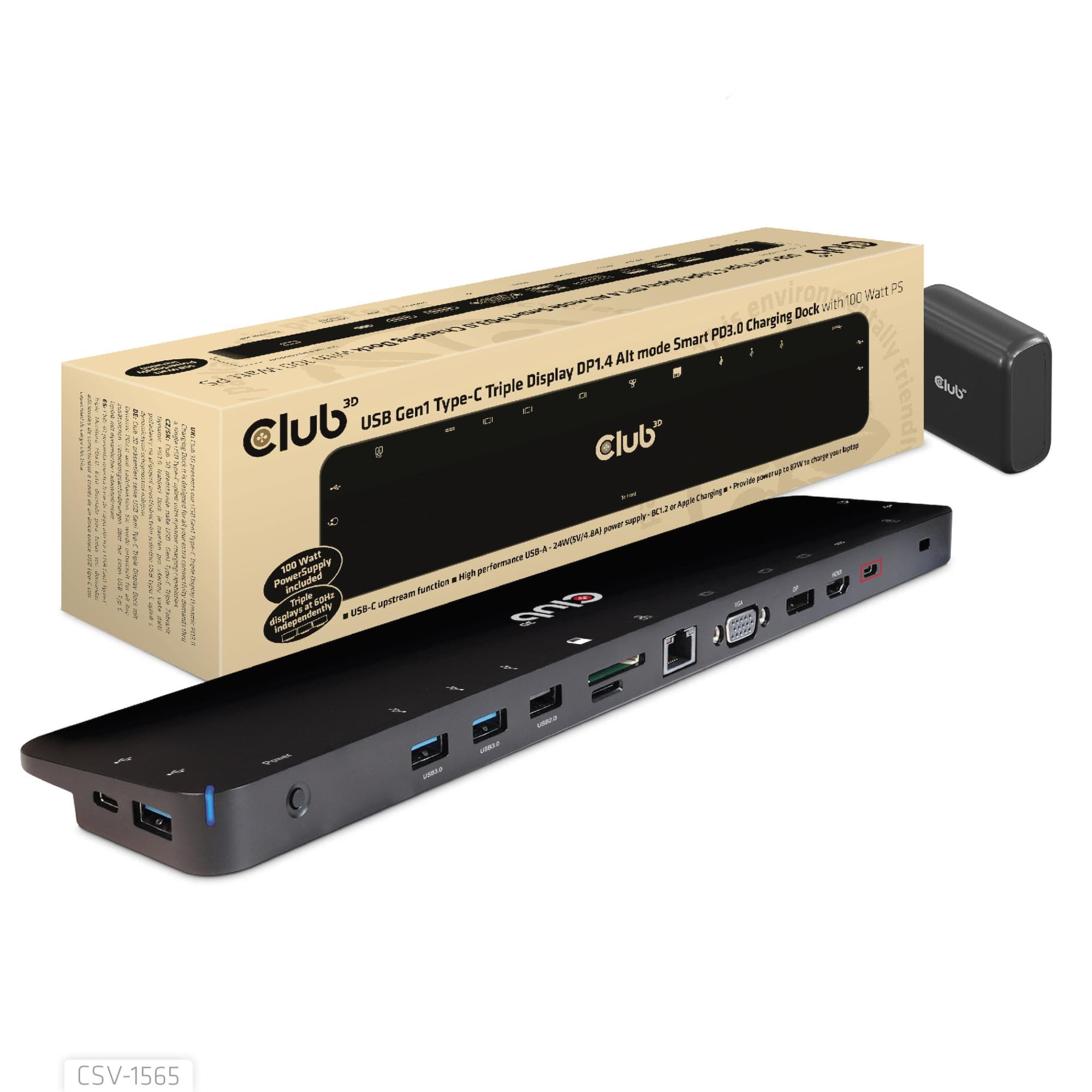 CLUB3D CSV-1565 USB-C docking station 100W – soodne lahendus