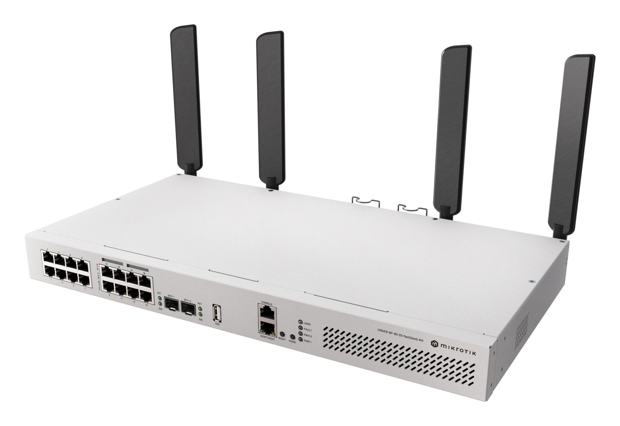 MikroTik CRS418-8P-8G-2S+ rack switch with PoE