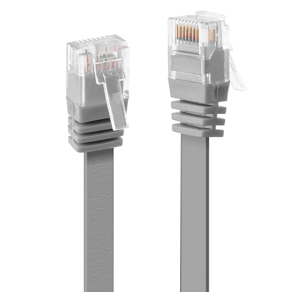 Плоский патч-корд Lindy CAT6 U/UTP, 3 м, серый