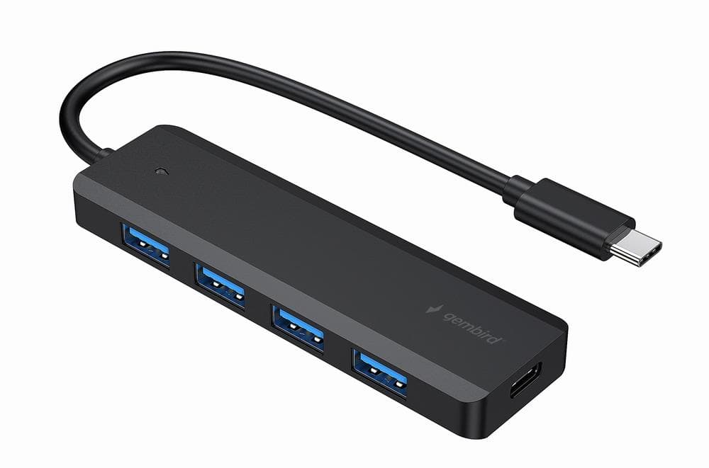 Gembird UHB-CM-U3P4P-01 USB-C hub, 4 ports, 5 Gbit/s, power input