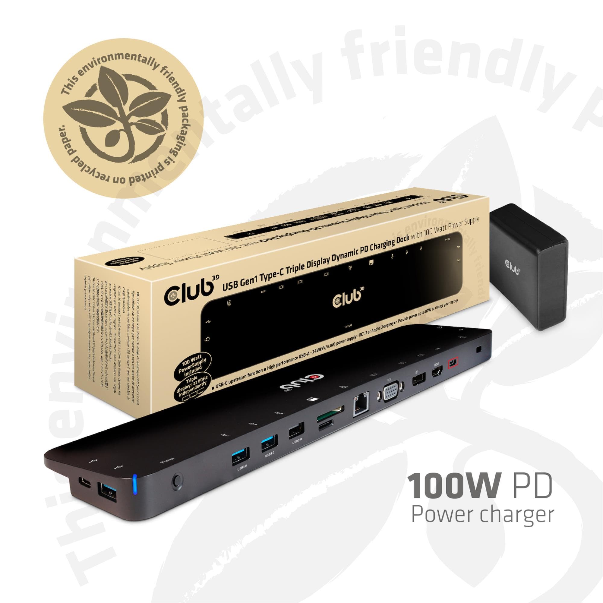 CLUB3D USB-C docking station 100W – odav lahendus
