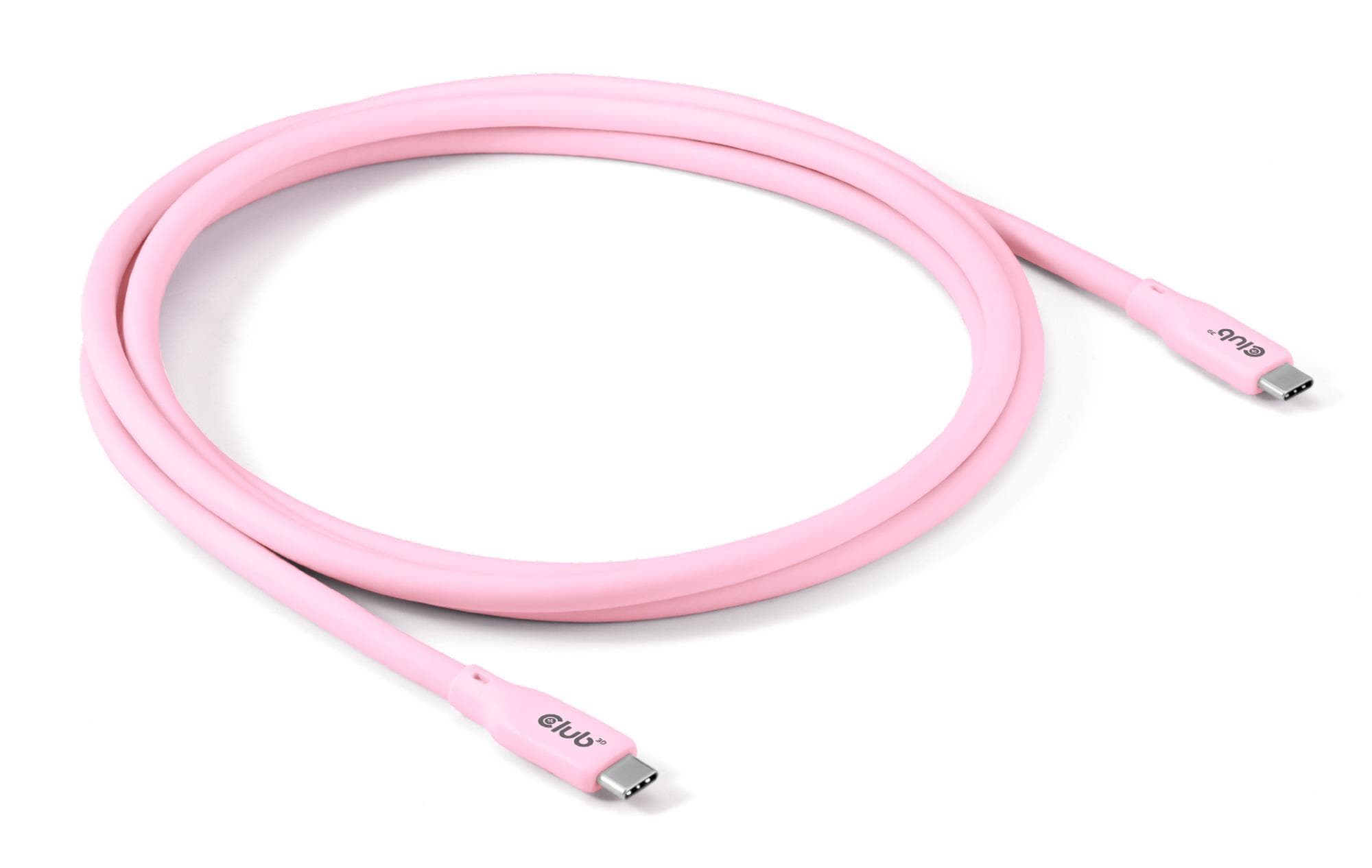 CLUB3D CAC-3002 USB-C Cable 2M Pink USB4 Gen 2x2 Fast Charging