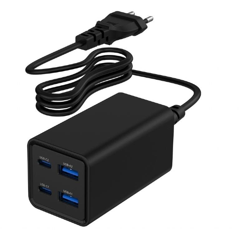 Gembird USB Universal 4-Port 65W Charger Black — Best Price