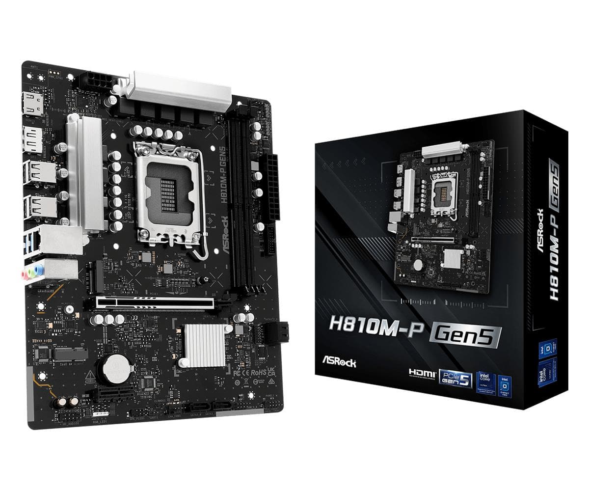 Emaplaat ASRock H810M-P Gen5, LGA 1851, Micro-ATX, DDR5