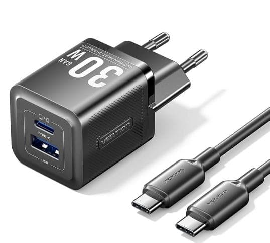 Vention 30W USB-C seinalaadija kahe väljundiga – kiire laadimine