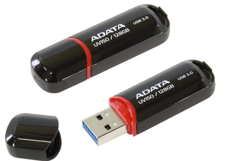 ADATA UV150 128GB USB 3.2 Flash Drive, USB-A, Black