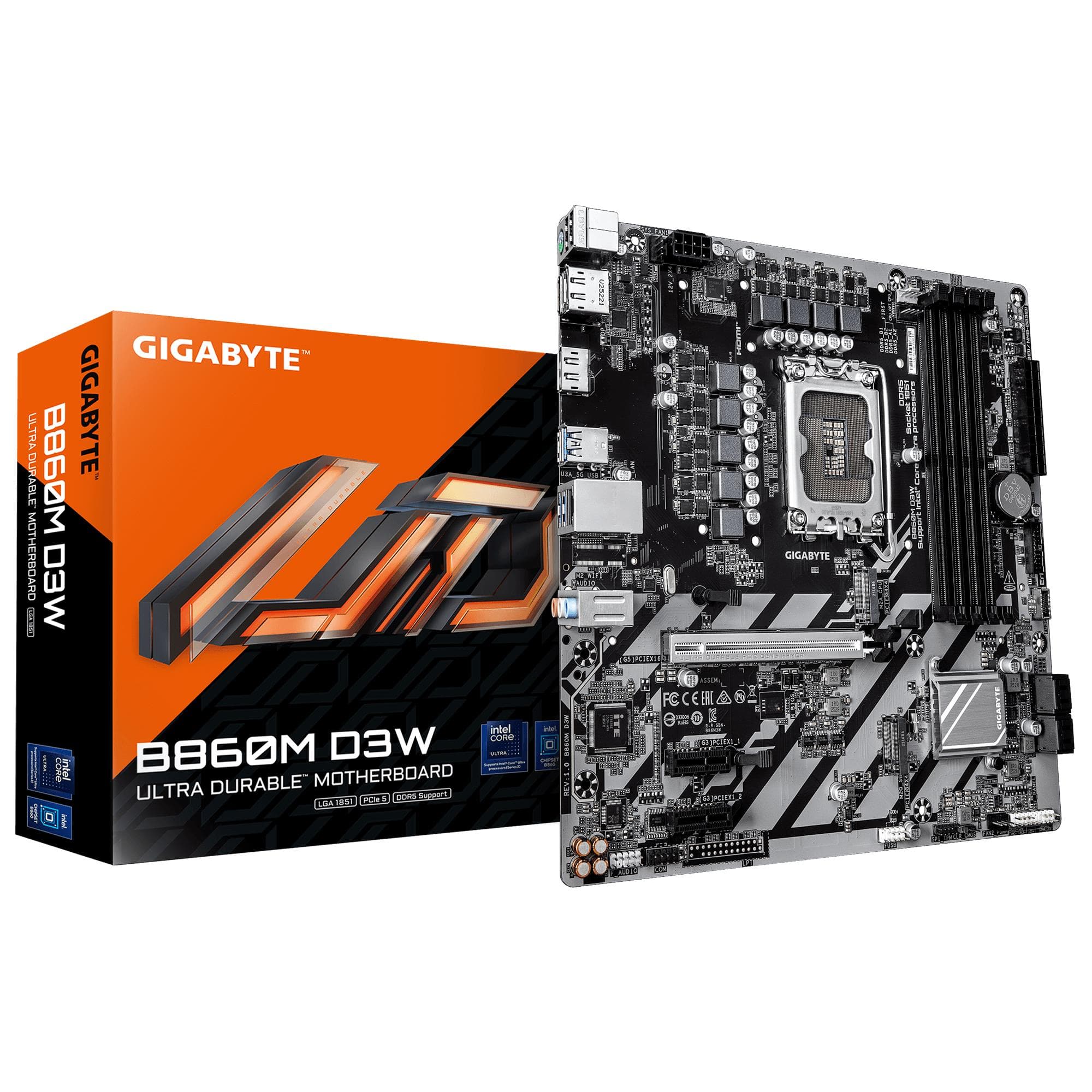 Emaplaat Gigabyte B860M D3W, LGA 1851, Micro-ATX, DDR5